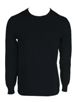 Bluză bărbați Legend Classics Crew Neck Fine Gauge Cotton Pullover personalizată, negru