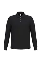 Tricou polo bărbați iDeal Basic Pique Long-sleeves personalizat, negru