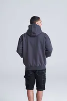 Bluză unisex Just Hoods Signature Heavyweight Zoodie personalizată, pe model