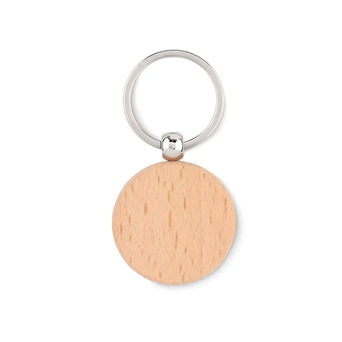 Breloc rotund din lemn personalizat