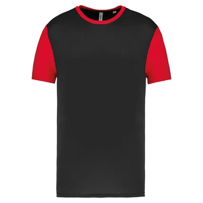 Tricou unisex Proact Adults Bicolour Short-sleeved personalizat, negru