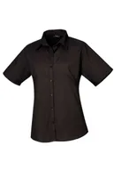 Cămașă damă Premier Short Sleeve Poplin Blouse personalizată, negru