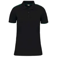 Tricou polo damă Designed To Work Short-sleeved Contrasting Daytoday personalizat, negru