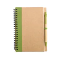 Bloc notes reciclat și pix personalizat, lime