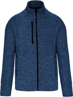 Jachetă bărbați Kariban Full Zip Heather personalizată, albastru