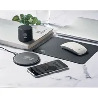 Boxă wireless din PU reciclat personalizată, vedere zona de personalizare
