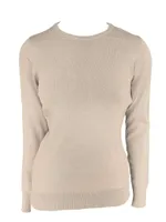 Bluză damă Legend Classics Crew Neck Fine Gauge Cotton Pullover personalizată, maro