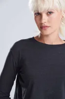 Tricou damă Just Ts L/s Cropped T personalizat, pe model