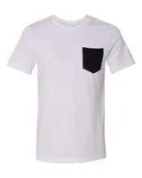 Tricou bărbați Bella Jersey Short Sleeve Pocket personalizat, alb