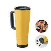 Pahar cu perete dublu de 700 ml personalizat, galben