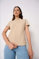 Tricou polo damă iDeal Basic Pique personalizat, pe model