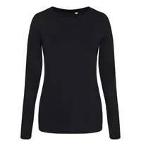 Tricou damă Just Ts Girlie Tri-blend T personalizat, negru
