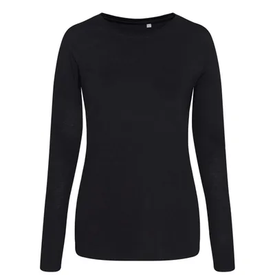 Tricou damă Just Ts Girlie Tri-blend T personalizat, negru