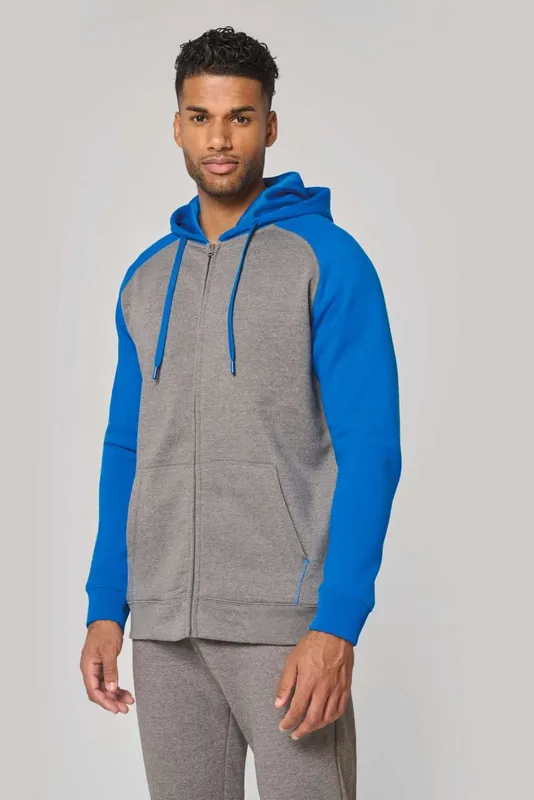 Hanorac unisex Proact Two-tone Zipped Fleece personalizat, pe model