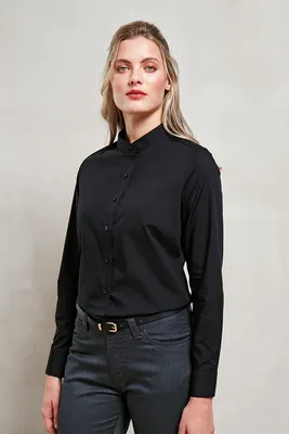 Cămașă damă Premier Banded Collar Grandad personalizată