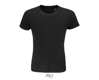 Tricou copii SOL'S Crusader Round-neck Fitted Jersey personalizat, negru