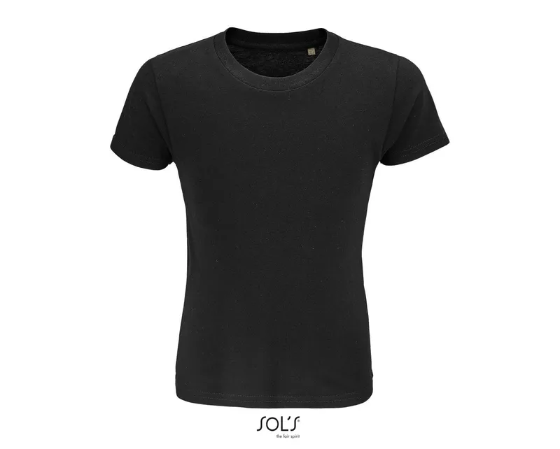 Tricou copii SOL'S Crusader Round-neck Fitted Jersey personalizat, negru