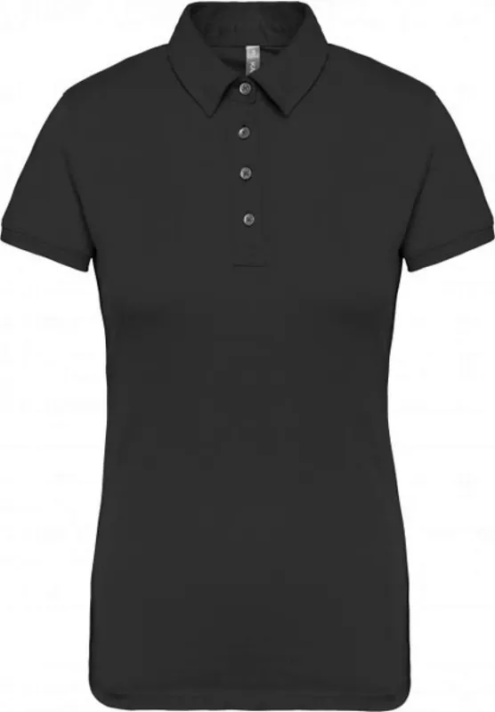 Tricou polo damă Kariban Short Sleeved Jersey personalizat, negru