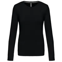 Tricou cu mânecă lungă damă Kariban Crew Neck personalizat, negru