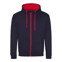 Bluză unisex Just Hoods Varsity Zoodie personalizată, albastru