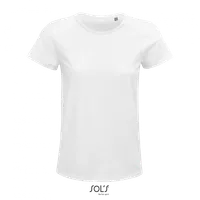 Tricou damă SOL'S Crusader Round-neck Fitted Jersey personalizat, alb