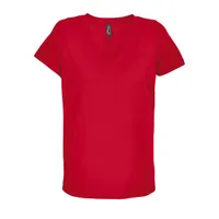 Tricou damă SOL'S Regent V V-neck personalizat, roșu
