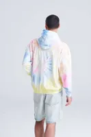 Hanorac unisex Just Hoods Tie-dye personalizat, pe model