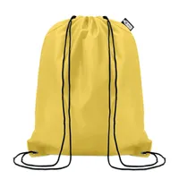 Sac cu cordon 190T RPET personalizat, galben