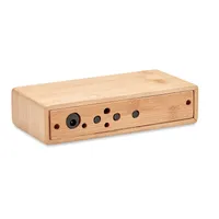Încărcător wireless în bambus personalizat, vedere spate