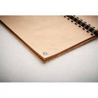 Notes A5 din bambus cu spira personalizat, vedere detaliu