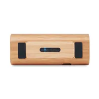 Boxă wireless din bambus 2x5W personalizată, vedere detaliu