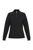 Tricou polo damă iDeal Basic Pique Long-sleeves personalizat, negru