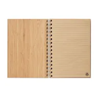Notes A5 din bambus cu spira personalizat, vedere lateral