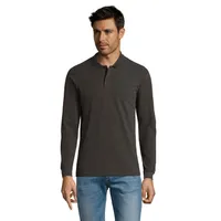 PERFECT MEN LSL POLO 180g personalizat, charcoal melange