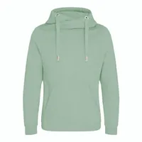 Hanorac unisex Just Hoods Cross Neck personalizat, verde