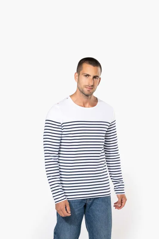 Tricou cu mânecă lungă bărbați Kariban Breton Stripe Top