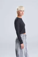 Tricou damă Just Ts L/s Cropped T personalizat, pe model