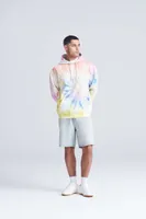 Hanorac unisex Just Hoods Tie-dye personalizat, pe model