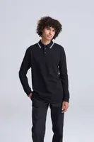 Tricou polo unisex Just Polos Tipped 100 personalizat, pe model