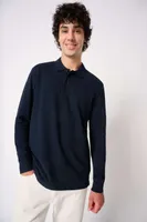 Tricou polo bărbați iDeal Basic Pique Long-sleeves personalizat, pe model