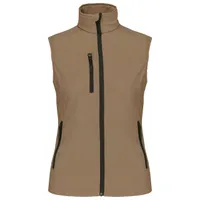 Vestă softshell damă Kariban Softshell Bodywarmer personalizată, maro