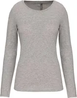 Tricou cu mânecă lungă damă Kariban Crew Neck personalizat, gri
