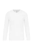 Tricou cu mânecă lungă bărbați Proact Sports personalizat, alb