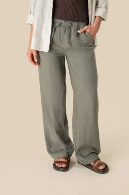 Pantaloni damă Spasso Eco-friendly Linen Washed Effect Trousers