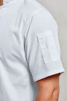 Jachetă unisex Premier Chef S Zip-close Short Sleeve personalizată, pe model