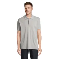 PEGASE Polo Organic 210g personalizat, gri melange 2
