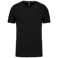 Tricou bărbați Kariban Short-sleeved V-neck personalizat, negru
