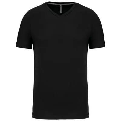 Tricou bărbați Kariban Short-sleeved V-neck personalizat, negru