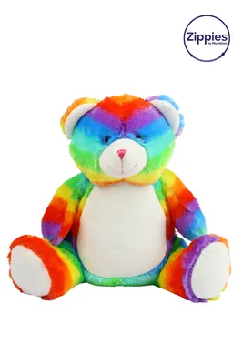 Jucărie de pluș Mumbles Zippie Rainbow Bear personalizat