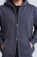 Bluză unisex Just Hoods Signature Heavyweight Zoodie personalizată, pe model